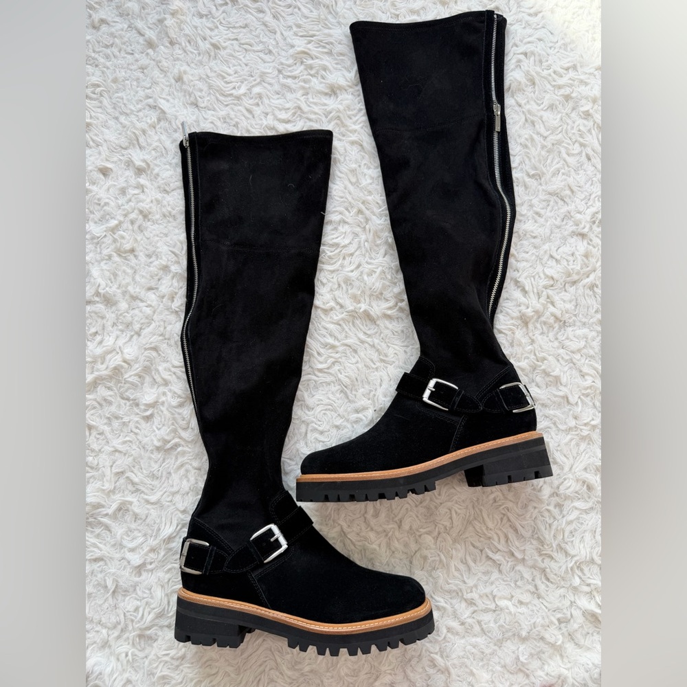 Marc Fisher mlidaner2 suede black over the knee boots size 8